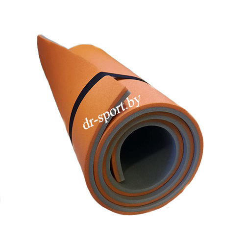 Коврик (пенка) гимнастический/туристический 15*0,6L1.8 оранжевый/серый